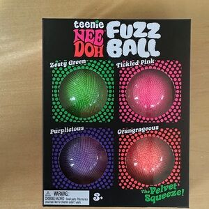 Nee Doh Fuzz Ball Pack - Zesty Green, Tickled Pink, Purplicious, Orangrageous